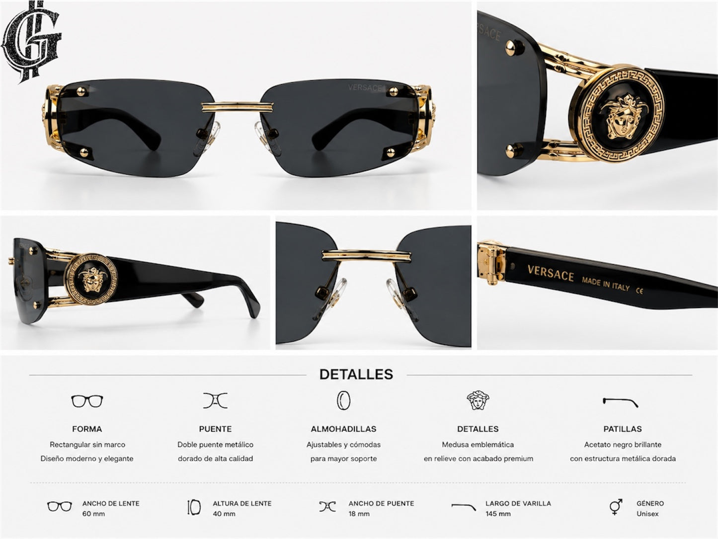 LENTES DE LUJO VERSACE MONEDA.