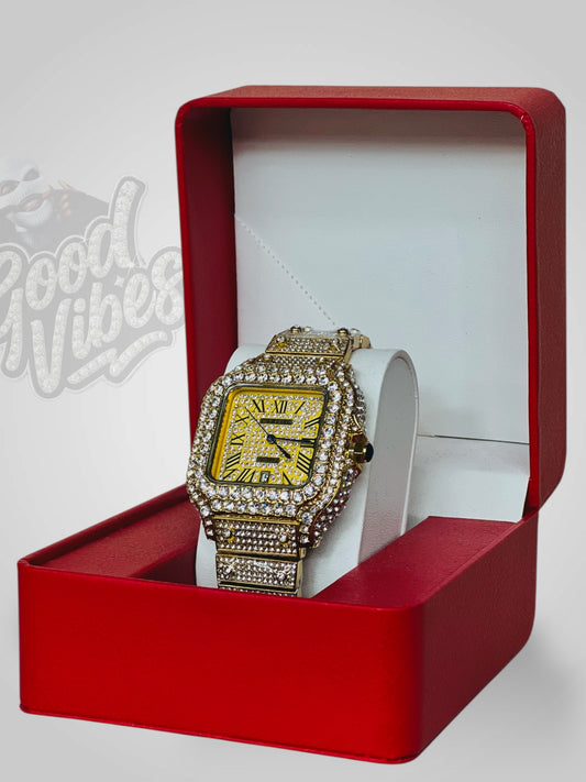 RELOJ CUBANO CARTIER ENDIAMANTADO.