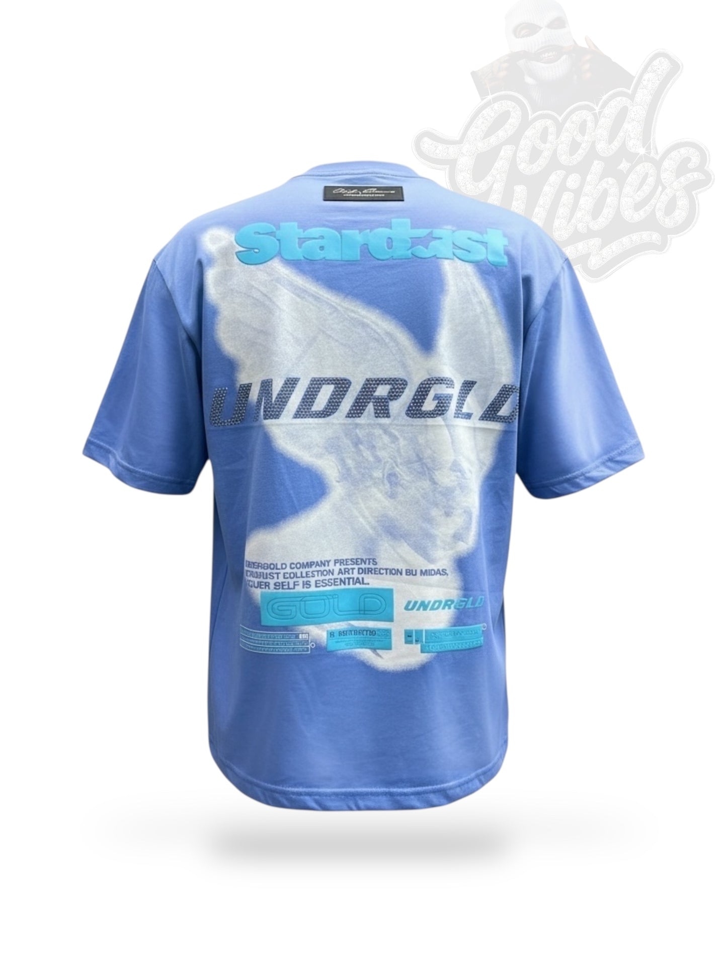 CAMISETA UNDERGOLD EN PIEDRERIA CUELLO REDONDO.