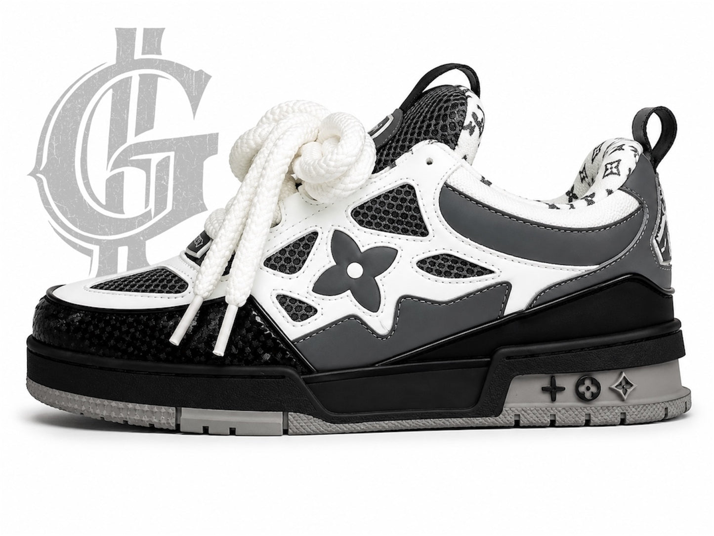 TENIS LV SKATE GRICES CON BLANCO