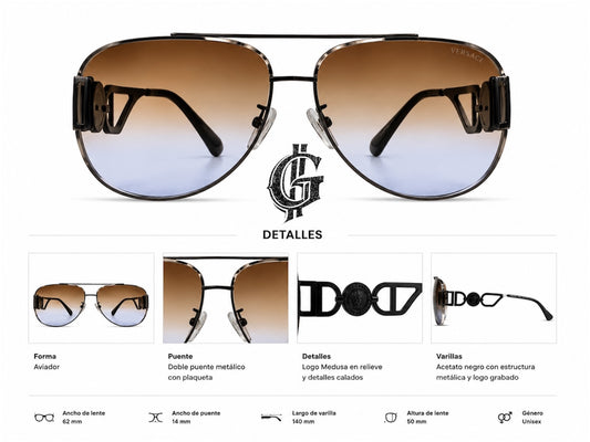 LENTES DE LUJO VERSACE EXCLUSIVE.