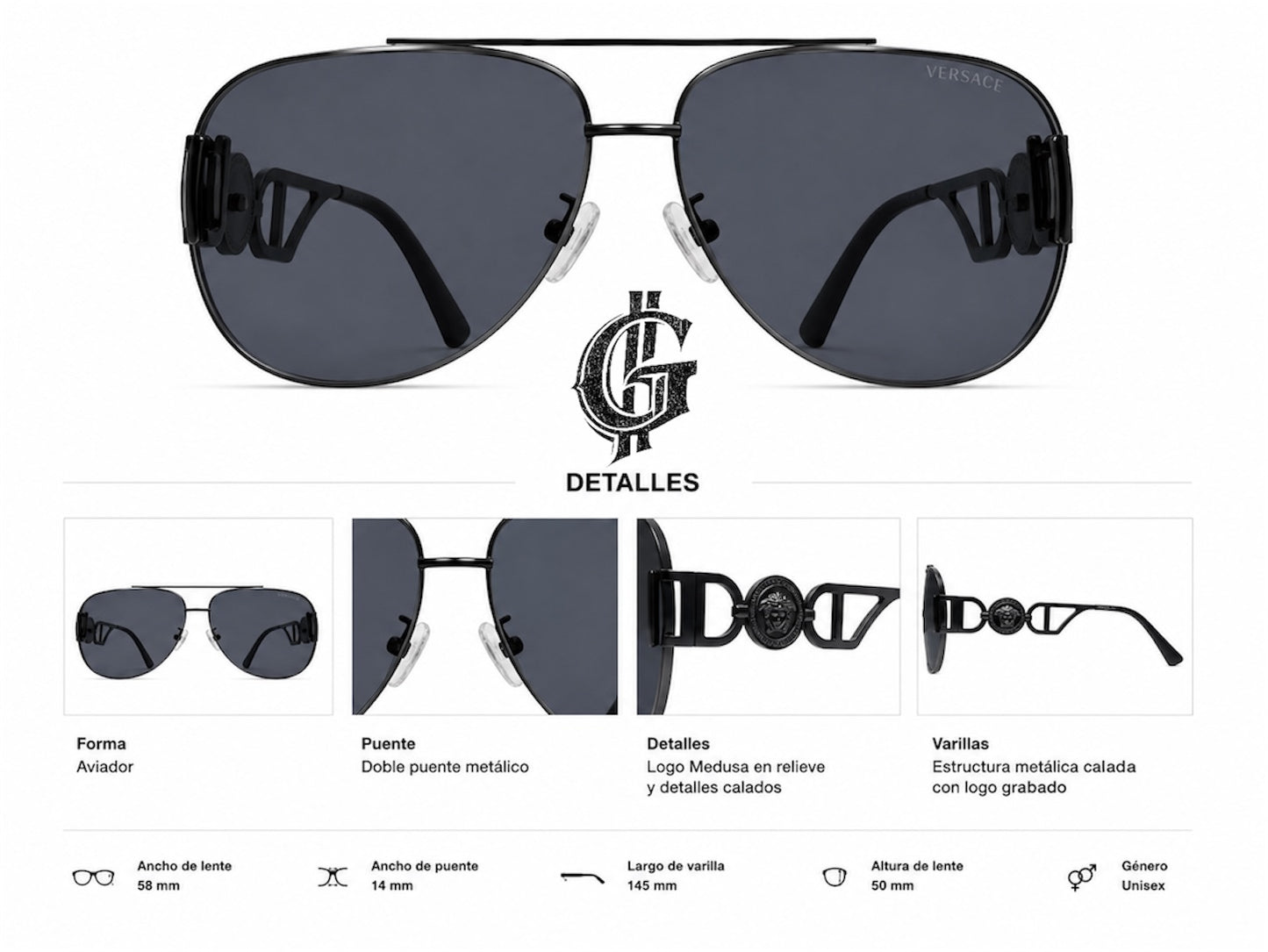 LENTES DE LUJO VERSACE EXCLUSIVE.