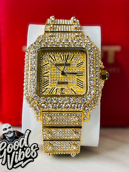 RELOJ CUBANO CARTIER ENDIAMANTADO.