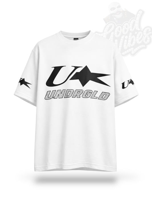 CAMISETA UNDERGOLD EN PIEDRERIA CUELLO REDONDO.
