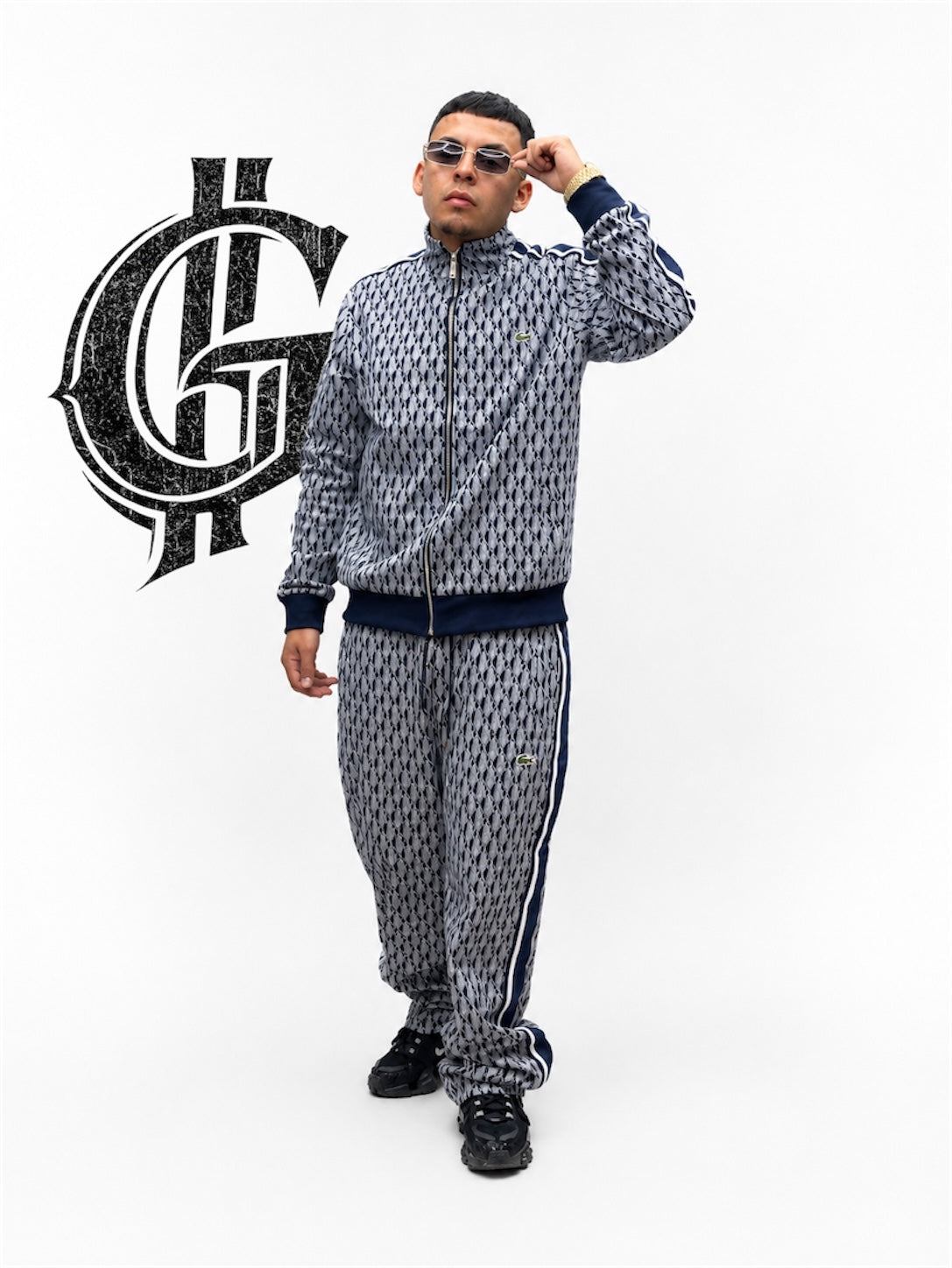 CONJUNTO LACOSTE EXCLUSIVE AZUL.